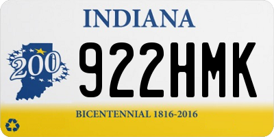 IN license plate 922HMK