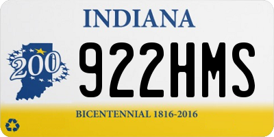 IN license plate 922HMS