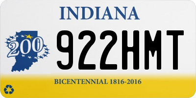 IN license plate 922HMT