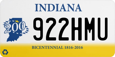 IN license plate 922HMU