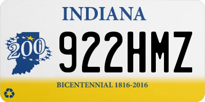 IN license plate 922HMZ