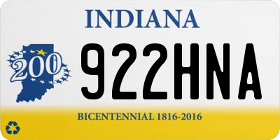 IN license plate 922HNA