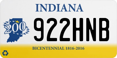 IN license plate 922HNB