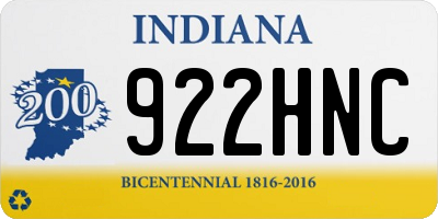 IN license plate 922HNC