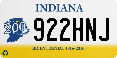 IN license plate 922HNJ