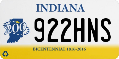 IN license plate 922HNS