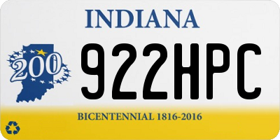 IN license plate 922HPC