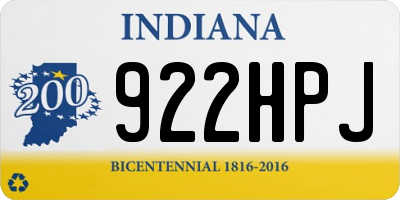 IN license plate 922HPJ