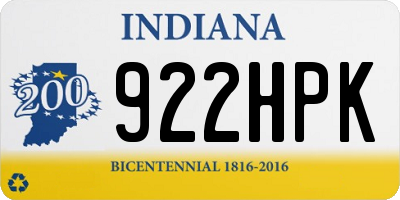 IN license plate 922HPK