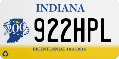 IN license plate 922HPL