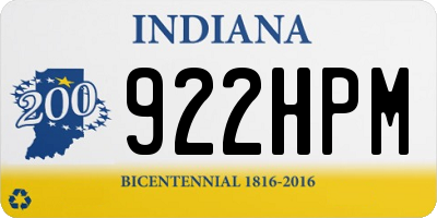 IN license plate 922HPM