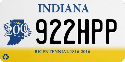IN license plate 922HPP