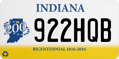 IN license plate 922HQB