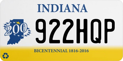 IN license plate 922HQP