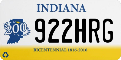IN license plate 922HRG