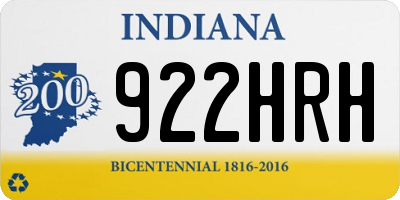 IN license plate 922HRH
