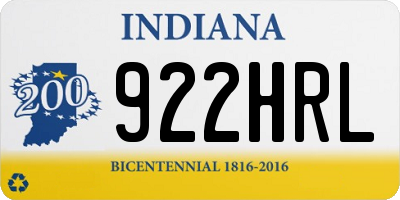 IN license plate 922HRL