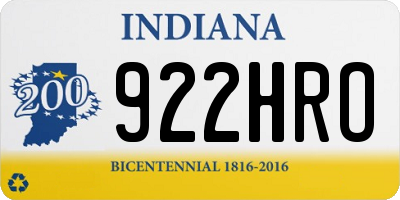 IN license plate 922HRO