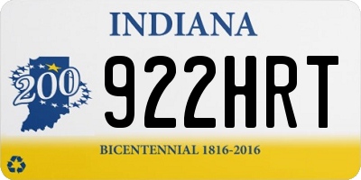 IN license plate 922HRT