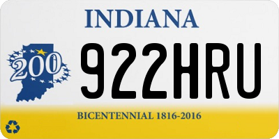 IN license plate 922HRU