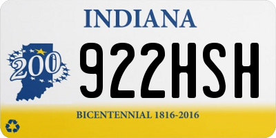 IN license plate 922HSH