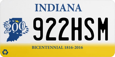 IN license plate 922HSM