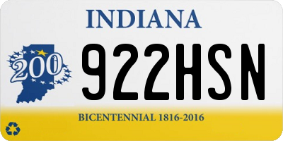IN license plate 922HSN