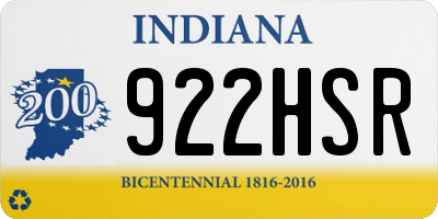 IN license plate 922HSR