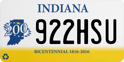 IN license plate 922HSU
