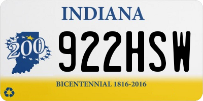 IN license plate 922HSW