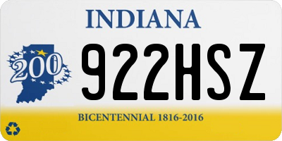 IN license plate 922HSZ