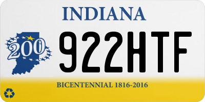IN license plate 922HTF