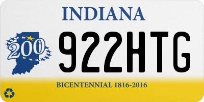 IN license plate 922HTG