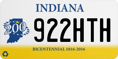 IN license plate 922HTH