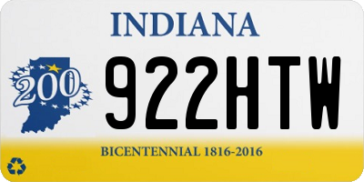 IN license plate 922HTW