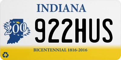 IN license plate 922HUS