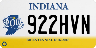 IN license plate 922HVN