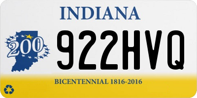 IN license plate 922HVQ