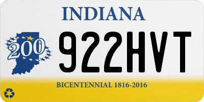 IN license plate 922HVT