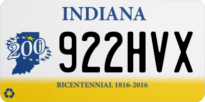 IN license plate 922HVX