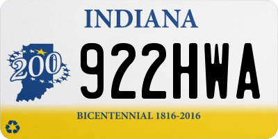 IN license plate 922HWA