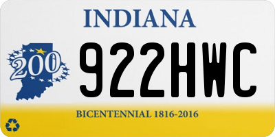 IN license plate 922HWC