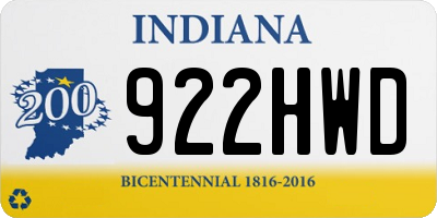IN license plate 922HWD