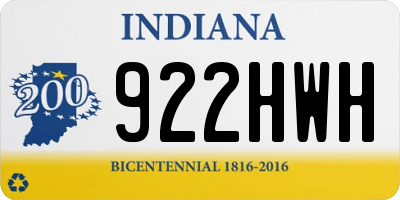 IN license plate 922HWH