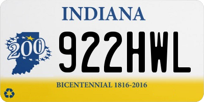 IN license plate 922HWL
