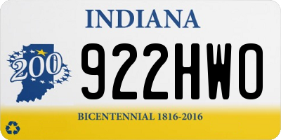IN license plate 922HWO