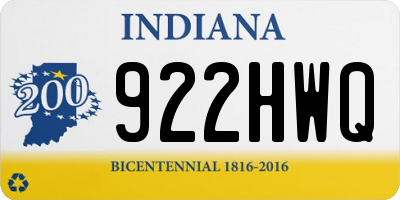 IN license plate 922HWQ