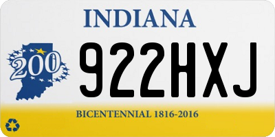 IN license plate 922HXJ