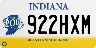 IN license plate 922HXM