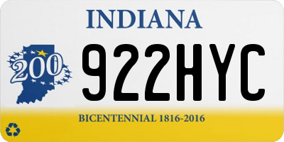 IN license plate 922HYC